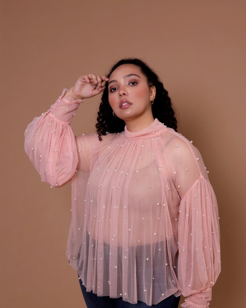 Blush mesh top new arrivals